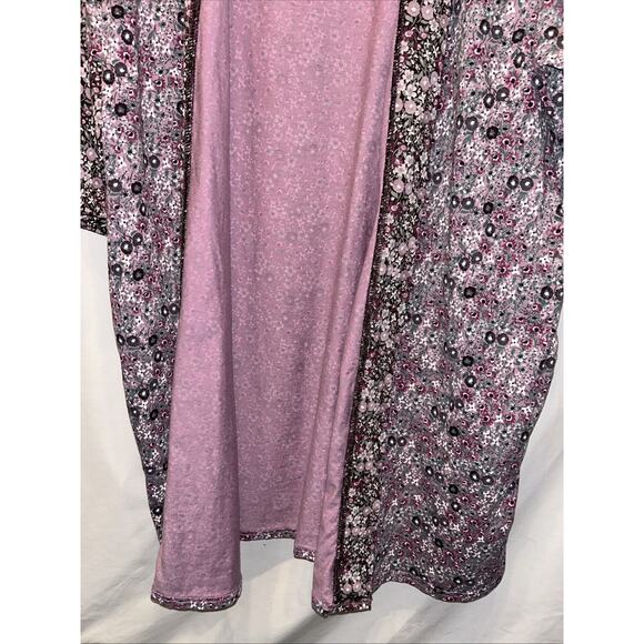 Pact Organic Cotton Staycation Robe Purple Ditzy Floral M/L Sustainable NO BELT - Picture 4 of 11